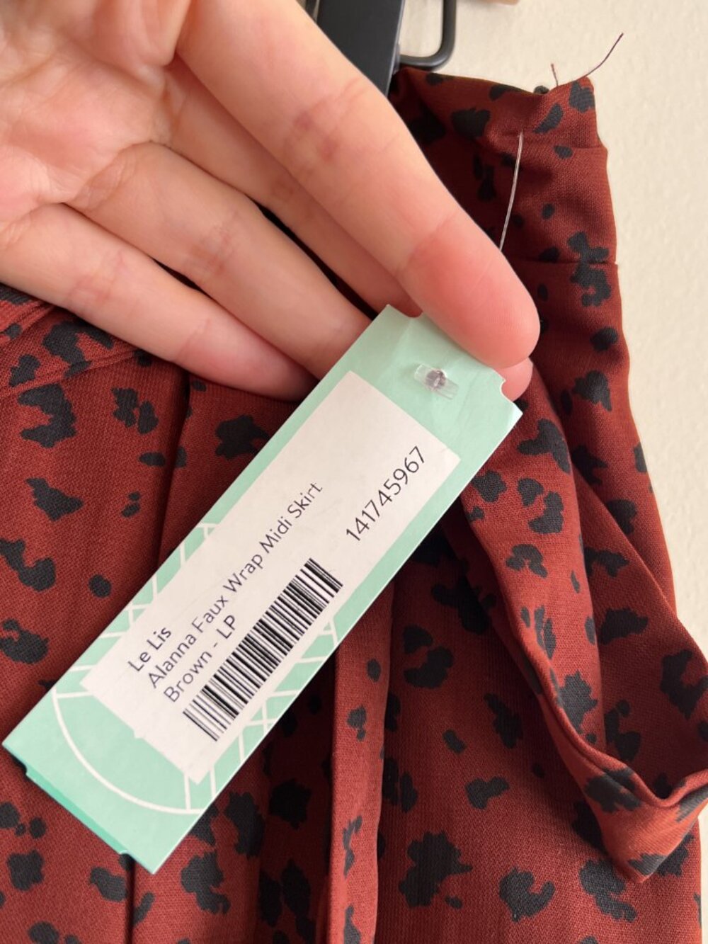 NWT Le Lis Stitch Fix Printed Alanna Faux Wrap Midi Skirt - Picture 4 of 7